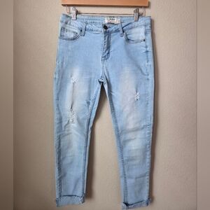 Encore Jeans Light Blue Distressed Women Jeans Size 7/9